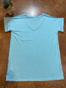 FEELS SO GOOD POCKET TEE- SKY BLUE - THAW Boutique 