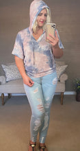 Load image into Gallery viewer, COLOR ME HAPPY TIE DYE SHIRT W/ HOOD - THAW Boutique 
