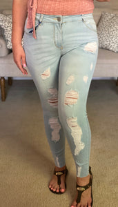 GOOD ALL ROUND DISTRESSING SKINNY JEAN| BLUE AGE - THAW Boutique 