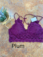 Load image into Gallery viewer, FLOWER LACE BRALETTE | PLUM - THAW Boutique 
