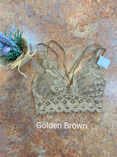 Load image into Gallery viewer, FLOWER LACE BRALETTE | GOLDEN BROWN - THAW Boutique 
