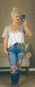 MOCHA JAVA TIE DYE TOP - THAW Boutique 