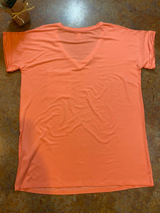 FEELS SO GOOD POCKET TEE- FUSION CORAL - THAW Boutique 