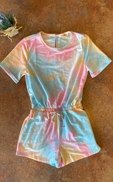 COTTON CANDY TIE DYE ROMPER - THAW Boutique 