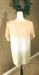 CREAMY CANTALOUPE TIE DYE TOP - THAW Boutique 