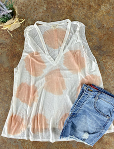 BLUSH HYDRANGEA TANK TOP - THAW Boutique 