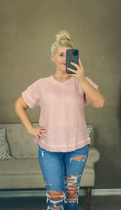 LOVE MY BLUSH KNIT TOP - THAW Boutique 