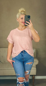 LOVE MY BLUSH KNIT TOP - THAW Boutique 