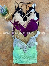 Load image into Gallery viewer, FLOWER LACE BRALETTE | PLUM - THAW Boutique 
