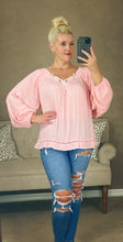 Load image into Gallery viewer, PINK BUBBLE SLEEVE TOP - THAW Boutique 
