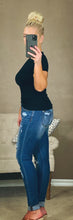 Load image into Gallery viewer, LEOPARD DETAIL MID RISE SKINNY JEANS | JUDY BLUE - THAW Boutique 
