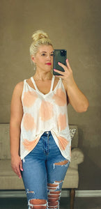 BLUSH HYDRANGEA TANK TOP - THAW Boutique 