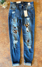 Load image into Gallery viewer, LEOPARD DETAIL MID RISE SKINNY JEANS | JUDY BLUE - THAW Boutique 
