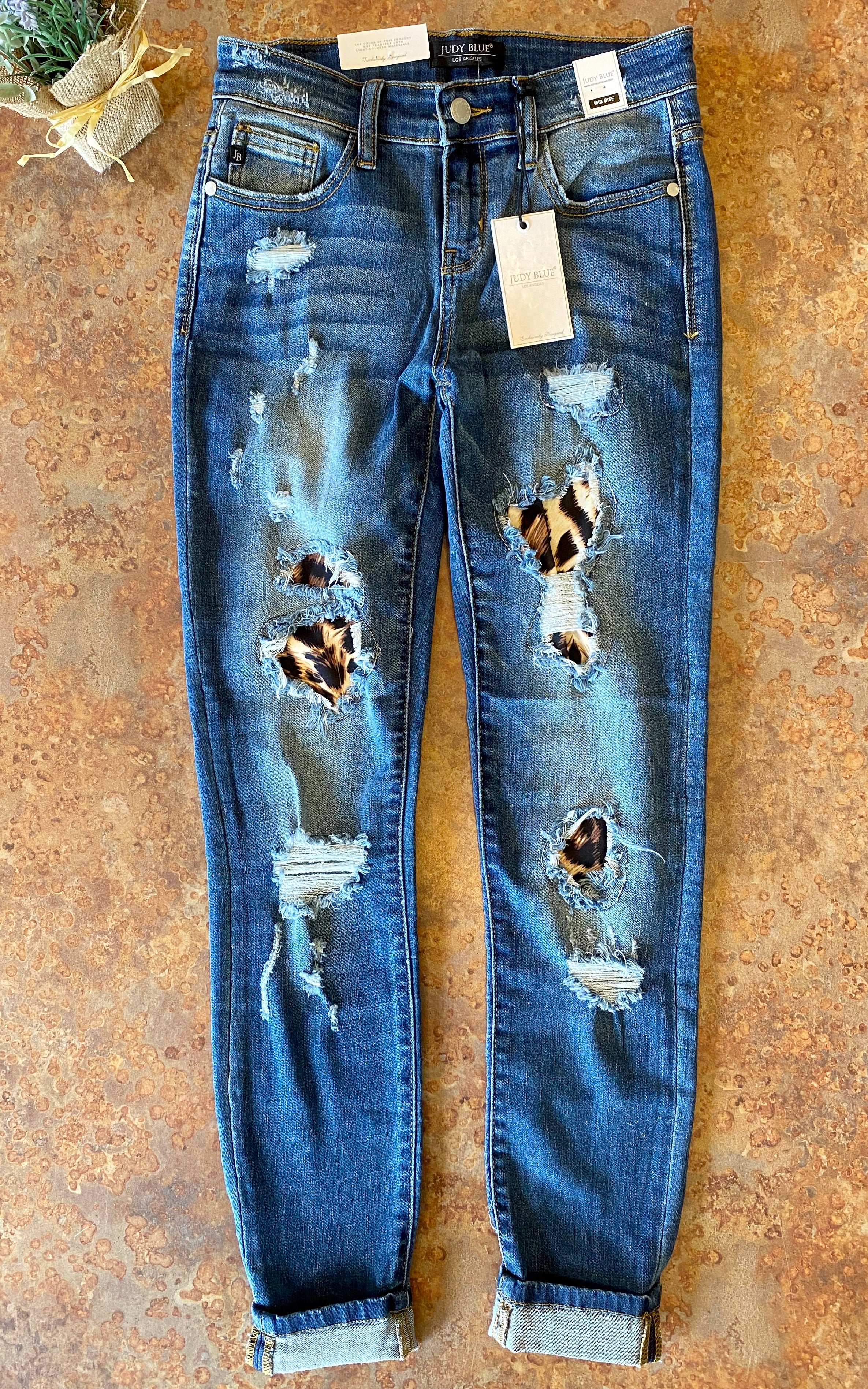 Judy Blue Leopard Patch Skinny Jeans ONLY Judy Blue: Welcome To