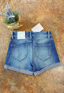 HIGH RISE MEDIUM WASH JEAN SHORTS | KANCAN - THAW Boutique 