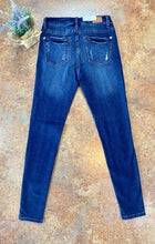 Load image into Gallery viewer, MID-RISE DARK WASH W/ MILD DISTRESSED SKINNY JEANS | JUDY BLUE - THAW Boutique 
