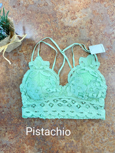 FLOWER LACE BRALETTE | PISTACHIO - THAW Boutique 