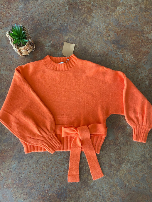 ORANGE WAIST BELT SWEATER - THAW Boutique 